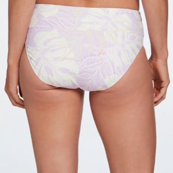 CALIA Mid Rise Wide Band Swim Bottoms Palms Lavender XXL NEW - Picture 2 of 4